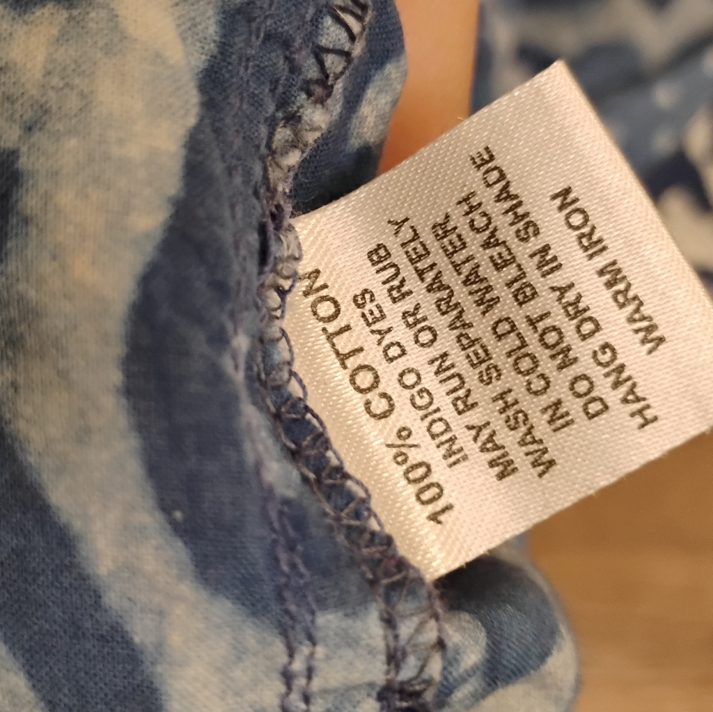 Pax Philomena Indigo Print Wide Leg Cotton Pants Sz Xl — image 6 of 6